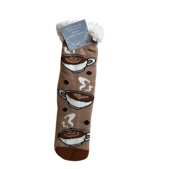 Coffee Cup Sherpa Socks - Picture 2 of 4